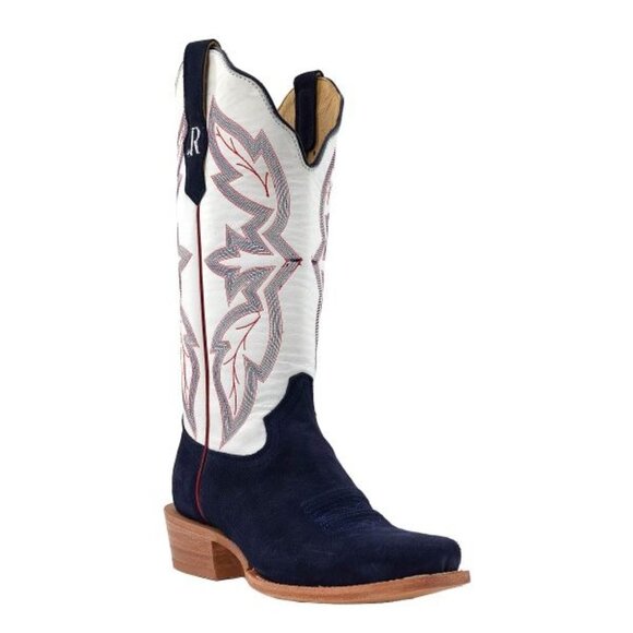 R. Watson Women's Midnight Blue Rough-Out  Cowgirl Boot 11 C (wide) new - Picture 1 of 5